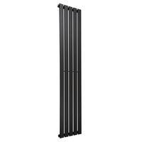Radiatore di Design Verticale Piatto - 1750mm x 350mm - Pannello Singolo - Nero Opaco
