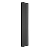 Radiatore di Design Verticale Piatto - 1750mm x 420mm - Doppio Pannello - Nero Opaco