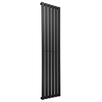 Radiatore di Design Verticale Piatto - 1750mm x 420mm - Pannello Singolo - Nero Opaco