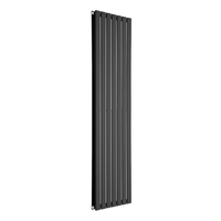 Radiatore di Design Verticale Piatto - 1750mm x 490mm - Doppio Pannello - Nero Opaco
