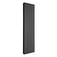 Radiatore di Design Verticale Piatto - 1750mm x 560mm - Doppio Pannello - Nero Opaco