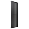 Radiatore di Design Verticale Piatto - 1750mm x 560mm - Pannello Singolo - Nero Opaco