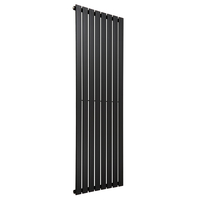 Radiatore di Design Verticale Piatto - 1750mm x 560mm - Pannello Singolo - Nero Opaco
