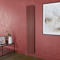 Radiatore di Design Verticale Rosso (Booth Red) Alto 1780mm - Colonne Ovali - Revive