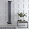 Radiatore di Design Verticale Stile Ghisa Antracite - 1800 x 293 x 100mm - 1169W - Regent