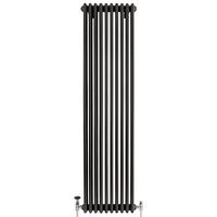 Radiatore di Design Verticale Tradizionale Triplo - Nero Opaco (Midnight Black) - Alto 1800mm - Regent