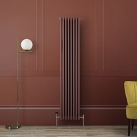 Radiatore di Design Verticale Tradizionale Triplo - Rosso (Booth Red) - Alto 1800mm - Regent