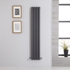 Radiatore Doppio Verticale di Design Antracite - 1400 x 236mm - 696W - Revive