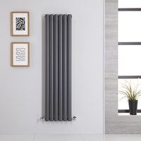 Radiatore Doppio Verticale di Design Antracite - 1400 x 354mm - 1044W - Revive
