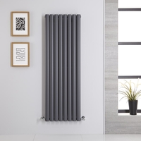 Radiatore Doppio Verticale di Design Antracite - 1400 x 472mm - 1392W - Revive