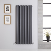 Radiatore Doppio Verticale di Design Antracite - 1400 x 590mm - 1740W - Revive