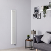 Radiatore Elettrico Design Verticale - Scelta di Dimensione,  Elemento Elettrico con Spina o Cavo,  Pannello Singolo o Doppio - Bianco - Revive