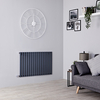 Radiatore Elettrico di Design Orizzontale (Pannello Singolo) Antracite Scelta Misure ed Elemento Elettrico