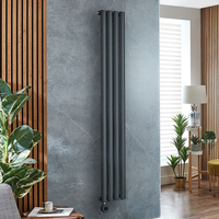 Radiatore Elettrico di Design Verticale - Antracite - 1600mm x 236mm - con Elemento Riscaldante Termostatico Cablato Wi-Fi