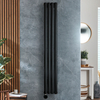 Radiatore Elettrico di Design Verticale - Nero - 1600mm x 236mm - con Elemento Riscaldante Termostatico