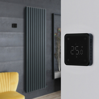 Radiatore Elettrico di Design Verticale Antracite - 1784 x 590mm (Doppio Pannello) - con Termostato Wi-Fi Retroilluminato