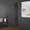 Radiatore Elettrico di Design Verticale Grigio (Carbon Grey) - Scelta di Dimensioni,  Termostato e Copri Cavi - Revive