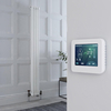 Radiatore Misto Verticale Bianco Doppio con Valvole Effetto Ottone Anticato con Termostato WiFi e Display Touchscreen - 1500mm x 200mm - Regent
