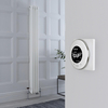 Radiatore Misto Verticale Bianco Triplo con Valvole Cromate con Termostato WiFi - 1800mm x 200mm - Regent