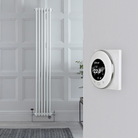 Radiatore Misto Verticale Bianco Triplo con Valvole Cromate con Termostato WiFi - 1800mm x 290mm - Regent