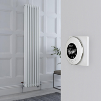 Radiatore Misto Verticale Bianco Triplo con Valvole Cromate con Termostato WiFi - 1800mm x 380mm - Regent