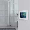 Radiatore Misto Verticale Bianco Triplo con Valvole Cromate con Termostato WiFi e Display Touchscreen - 1800mm x 290mm - Regent