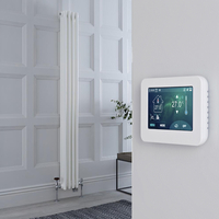 Radiatore Misto Verticale Bianco Triplo con Valvole Cromate con Termostato WiFi e Display Touchscreen - 1800mm x 200mm - Regent