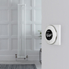 Radiatore Misto Verticale Bianco Triplo con Valvole in Nichel Satinato con Termostato WiFi - 1800mm x 290mm - Regent