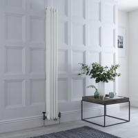 Radiatore Misto Verticale Bianco Triplo con Valvole in Ottone Anticato senza Termostato - 1800mm x 200mm - Regent