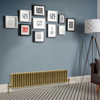 Radiatore Orizzontale a Tripla Colonna Tradizionale Ottone Naturale- 300mm x 1415mm - Regent