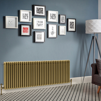 Radiatore Orizzontale a Tripla Colonna Tradizionale Ottone Naturale- 600mm x 1595mm - Regent