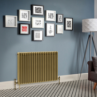 Radiatore Orizzontale a Tripla Colonna Tradizionale Ottone Naturale- 750mm x 1010mm - Regent