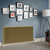 Radiatore Orizzontale a Tripla Colonna Tradizionale Ottone Naturale- 750mm x 1415mm - Regent