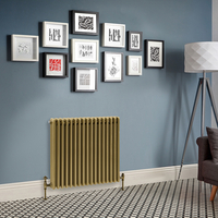 Radiatore Orizzontale a Tripla Colonna Tradizionale Ottone Naturale- 750mm x 785mm - Regent