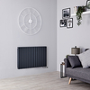 Radiatore Orizzontale Antracite di Design con Attacchi Centrali - 1587W - 635 x 1000mm - Revive Caldae