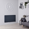 Radiatore Orizzontale Antracite di Design con Attacchi Centrali - 1867W - 635 x 1180mm - Revive Caldae