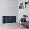 Radiatore Orizzontale Antracite di Design con Attacchi Centrali - 2241W - 635 x 1411mm - Revive Caldae