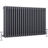 Radiatore Orizzontale Antracite in Stile Ghisa - 600 x 1010 x 100mm - 1608W - Regent