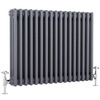 Radiatore Orizzontale Antracite in Stile Ghisa - 600 x 785 x 100mm - 1243W - Regent