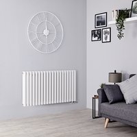 Radiatore Orizzontale Bianco di Design con Attacchi Centrali - 1867W - 635 x 1180mm - Revive Caldae