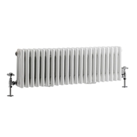 Radiatore Orizzontale Bianco in Stile Ghisa - 300 x 1010 x 100mm - 889W - Regent
