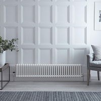 Radiatore Orizzontale Bianco in Stile Ghisa - 300 x 1505 x 68mm - 1050W - Regent