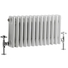 Radiatore Orizzontale Bianco in Stile Ghisa - 300 x 605 x 100mm - 525W - Regent