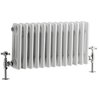 Radiatore Orizzontale Bianco in Stile Ghisa - 300 x 605 x 100mm - 525W - Regent