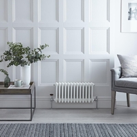 Radiatore Orizzontale Bianco in Stile Ghisa - 300 x 605 x 68mm - 414W - Regent