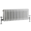 Radiatore Orizzontale Bianco in Stile Ghisa - 300 x 785 x 100mm - 687W - Regent