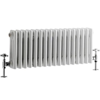 Radiatore Orizzontale Bianco in Stile Ghisa - 300 x 785 x 100mm - 687W - Regent