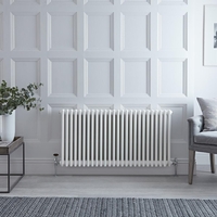 Radiatore Orizzontale Bianco in Stile Ghisa - 600 x 1190 x 100mm - 1900W - Regent