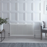 Radiatore Orizzontale Bianco in Stile Ghisa - 600 x 1190 x 68mm - 1476W - Regent