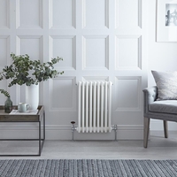 Radiatore Orizzontale Bianco in Stile Ghisa - 600 x 425 x 100mm - 657W - Regent
